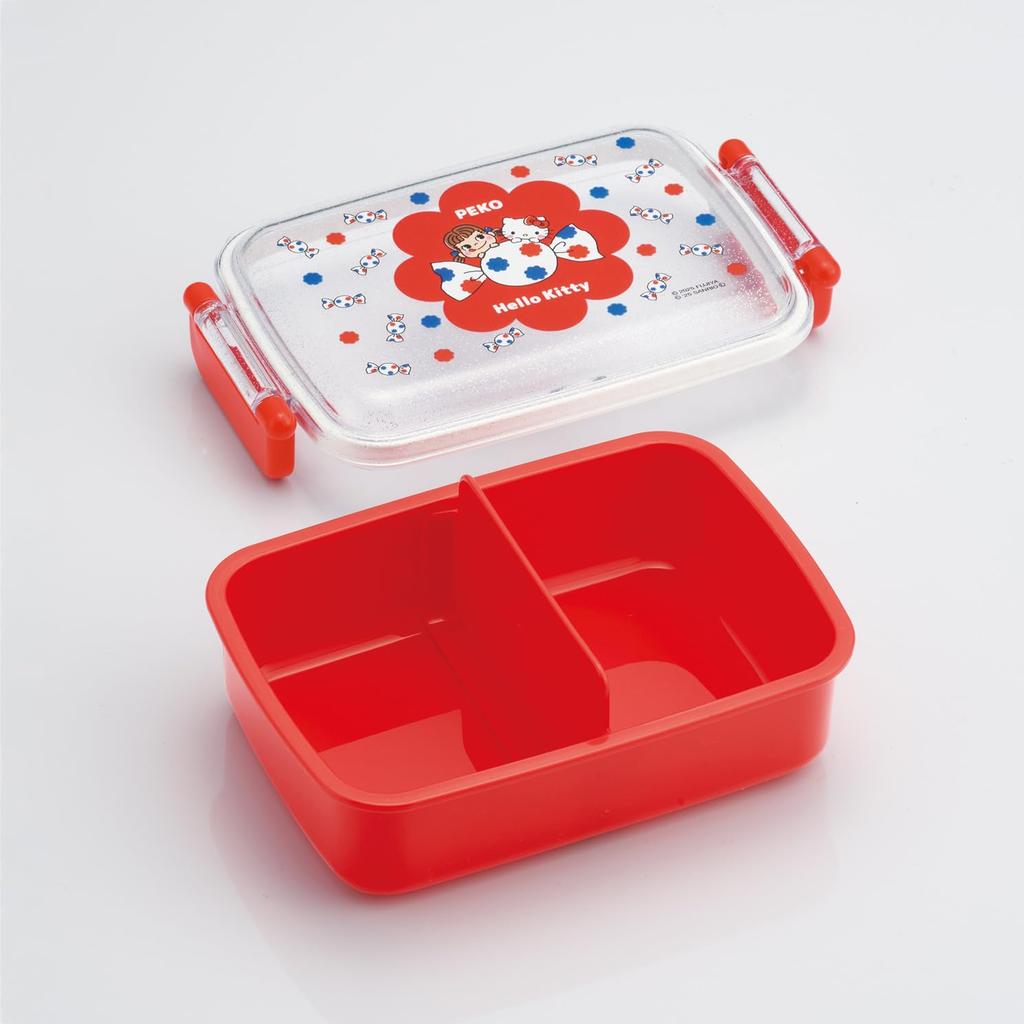 Skater Lunch with a Soft Single Made in Sanrio x Hello Kitty Design Children's Box, 450ml, Dome-Shaped Lid, Tier, Japan, Peko-chan (RBF3ANAG-A)