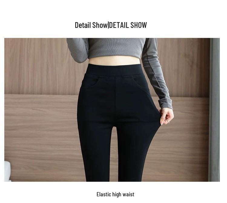 Зимние теплые брюки клеш с высокой посадкой для женщин, больших размеров, прямого кроя, повседневный костюм для весны и осени 2024