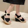 Fashion High Quality Women's Shoes Plus Size Women's Sandals Fashion Peep Toe Dress Sandals Women New Round Toe Wedge Sandals