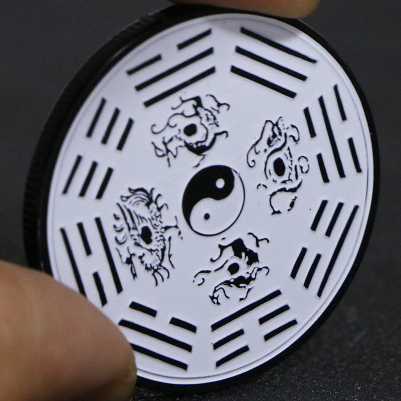 Четыре великих божественных зверя Китая, Памятная медаль с покрытием из розового золота Тай Чи, Игровая монета, Креативная золотая монета любви, Никелевая монета под старину