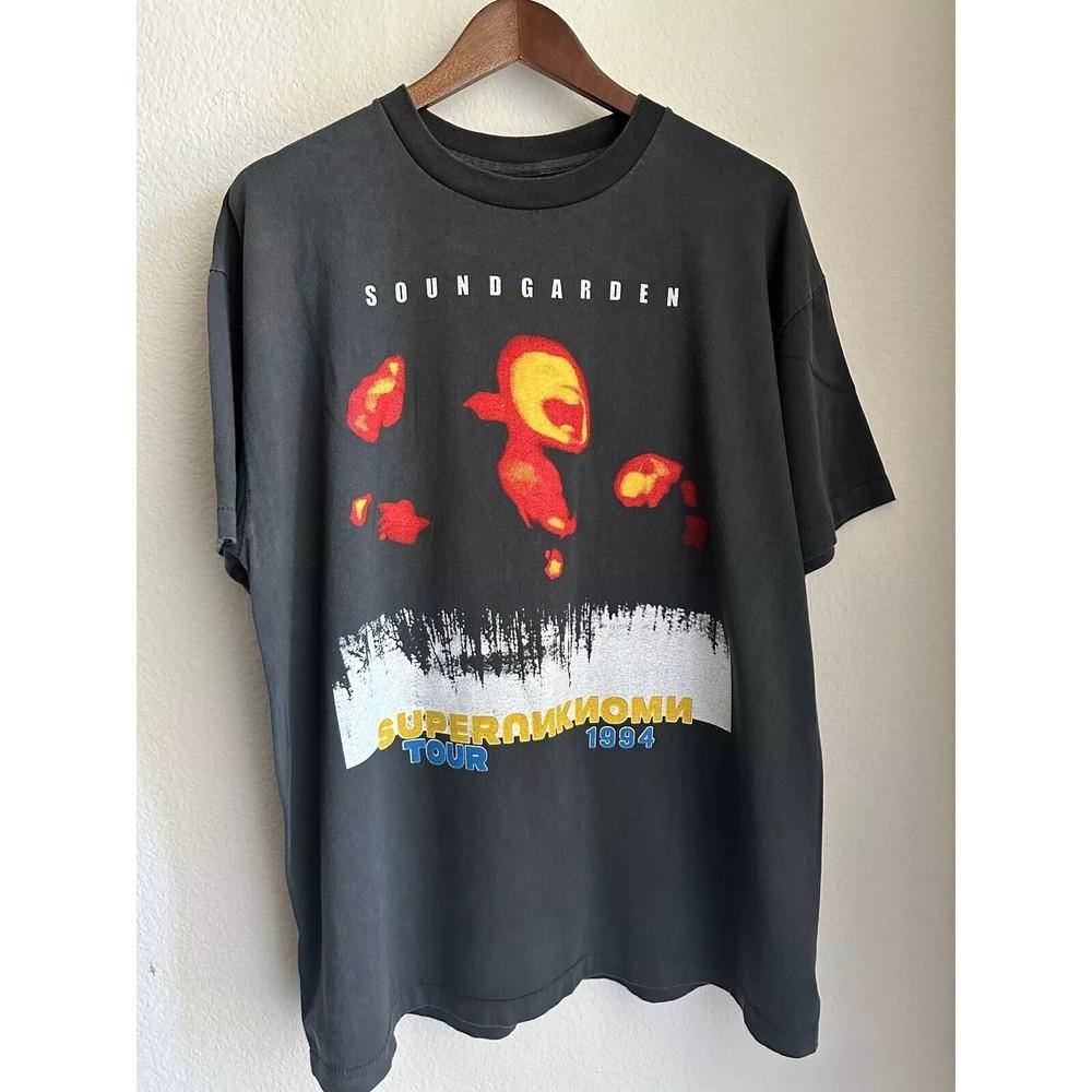 Soundgarden #034Тур Superunknown#034 1994 Черная Унисекс Футболка Репринт S5XL Унисекс Футболка