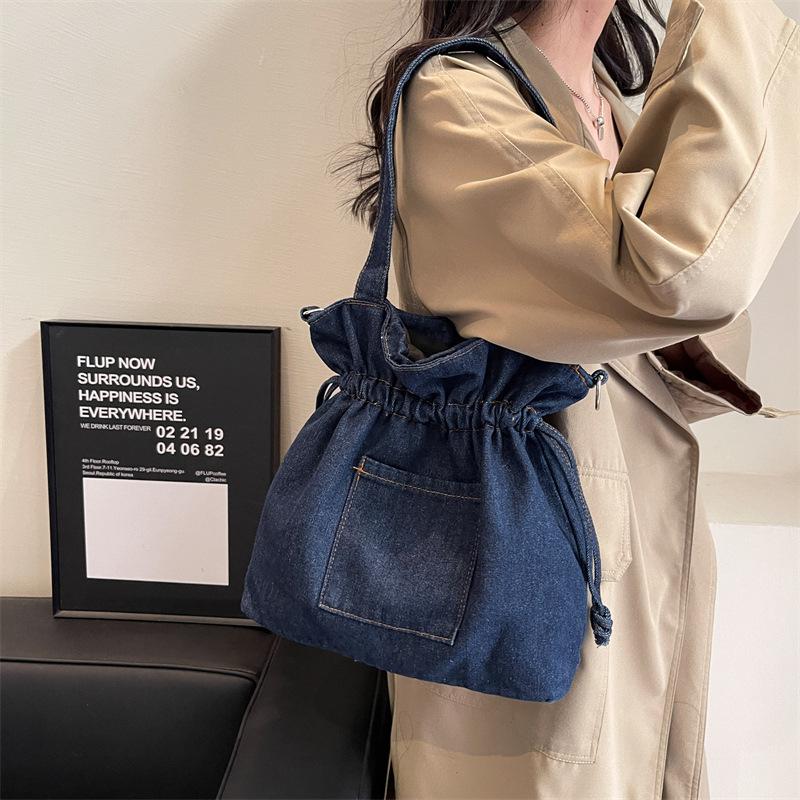 Джинсовая сумка Женская сумка на шнурке Сумка через плечо через плечо