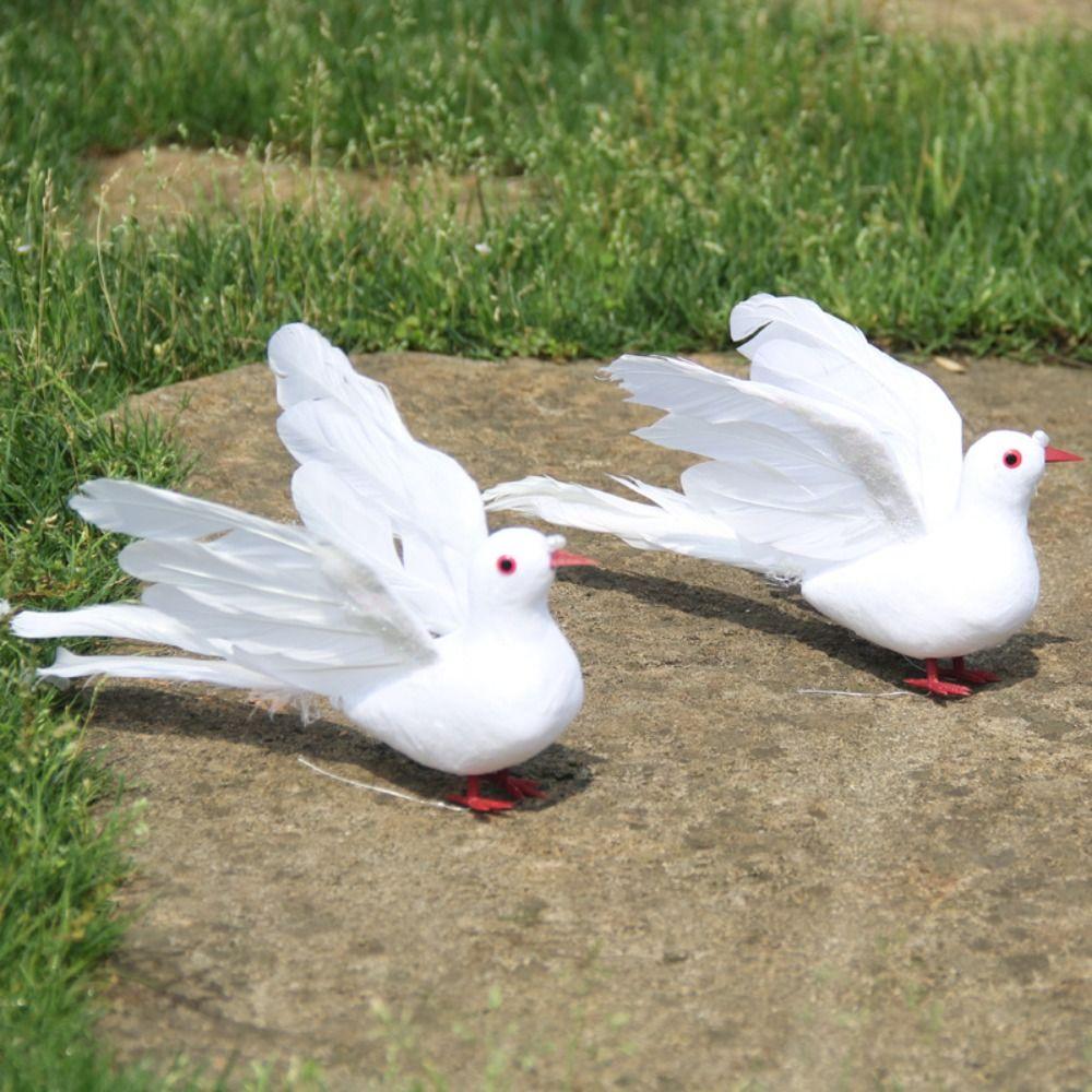 Spread Wings Peace Dove Bird Simulation Dove Creative White Pigeon  Garden