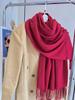 Versatile Fringed Solid Color Wool-Like Scarf For Women 2023 New Autumn Winter Prom Red Scarf Wholesale Warm Shawl