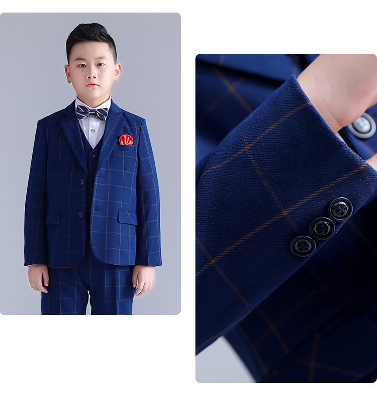 Пиджак в клетку большого размера для мальчиков - Детский костюм для выступлений 2023