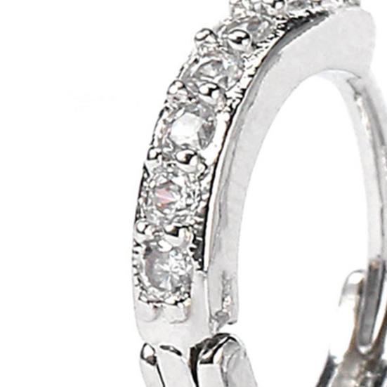 1 пара элегантных женских серег-колец, блестящие серьги с инкрустацией стразами, круглые серьги для пирсинга, вечерние ювелирные изделия, подарок