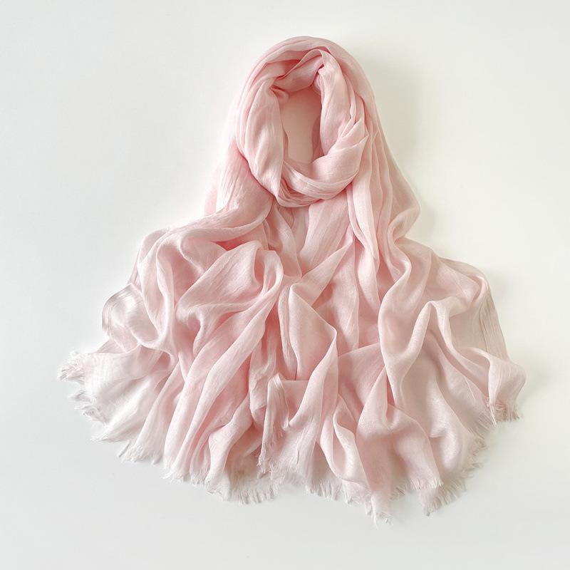 Solid Color Shawl Thin Scarf Big Northwest Ningxia Dunhuang Travel Wear Gauze Cotton And Linen Sand Towel Desert Sunscreen Silk Scarf