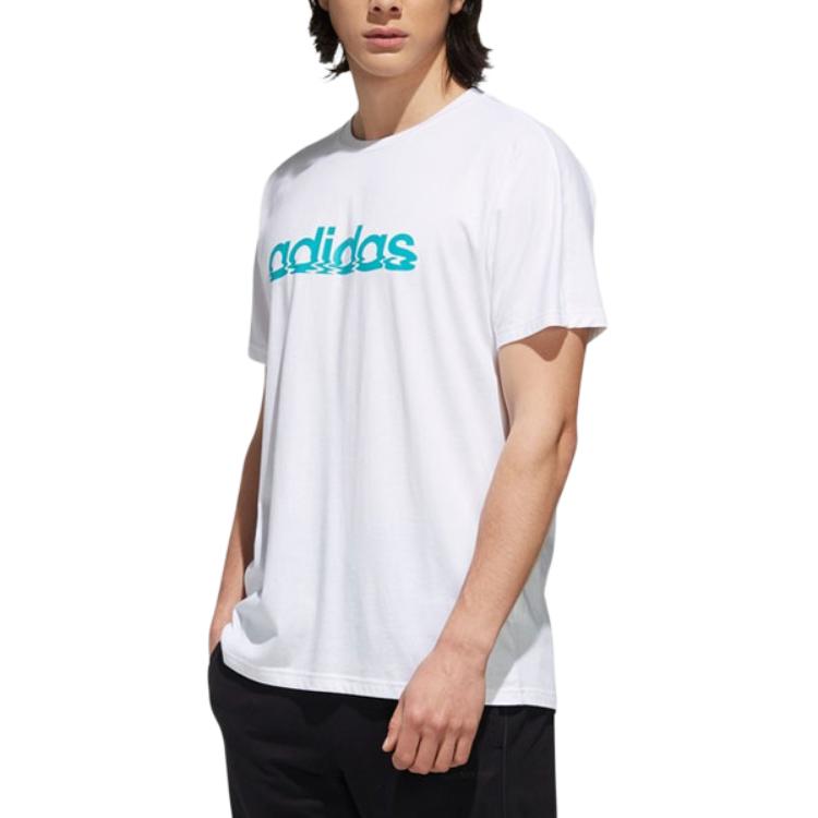 Adidas Neo T Shirts Men's White Crew Neck Moderate Straight Fit DW8189