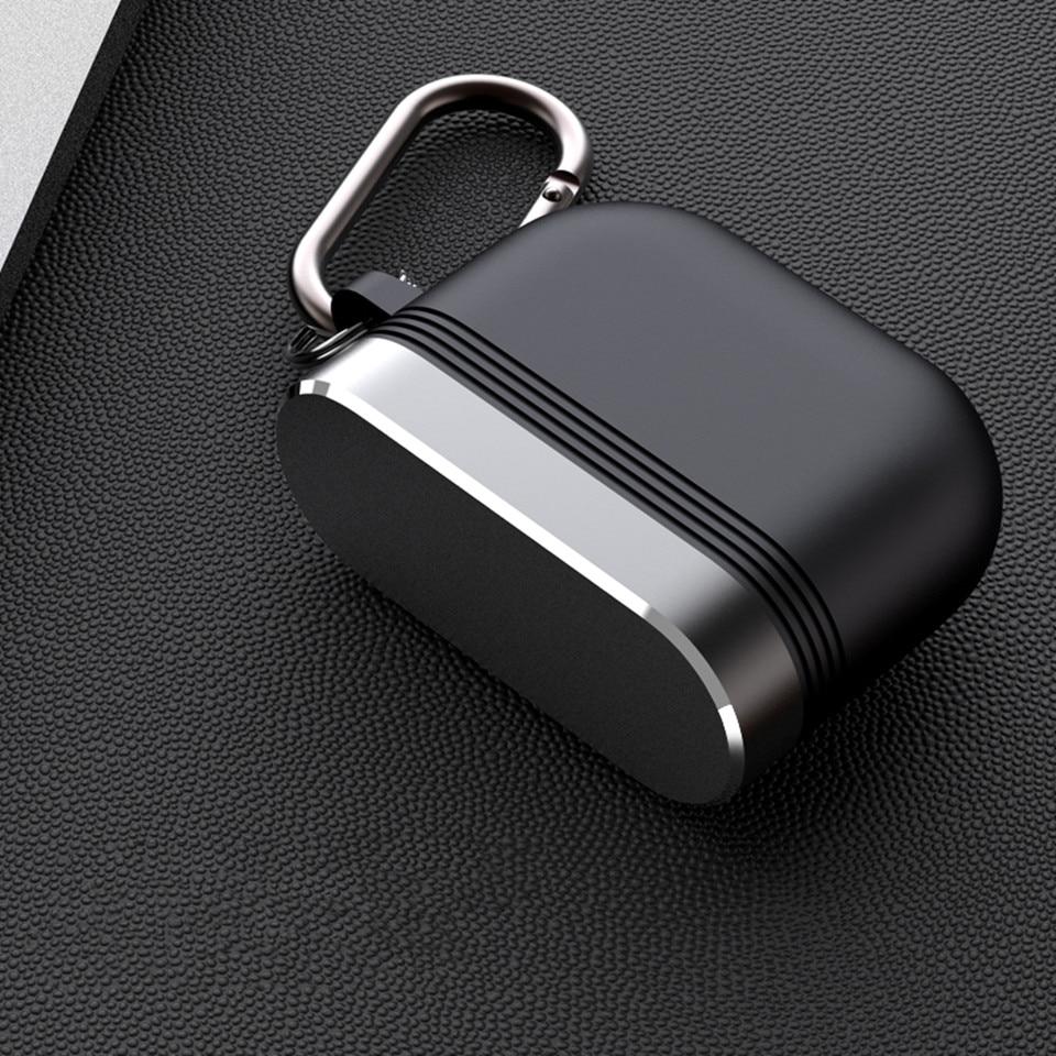 Чехол из алюминиевого сплава + силикона для AirPods Pro, Защитный ударопрочный чехол с металлом, Защита от царапин, Портативный дизайн с брелоком