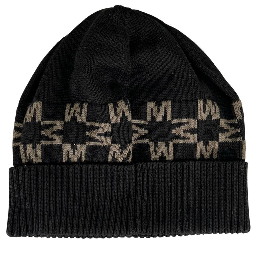Excellent MONCLER Knit cap BERRETTO Logo patch black cotton Women Used