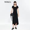 MO&Co. Women's Deconstructed Twist High-Waist Short-Sleeve Long Dress