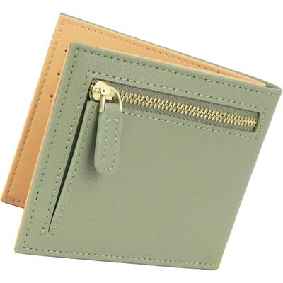 Кошелек RafiCaro Slim Bifold для Большой Кожи Популярный YKK Мини Оливковый Женский, Вместительный, Компактный, Тонкий, Кожаный, На молнии, Кошелек,