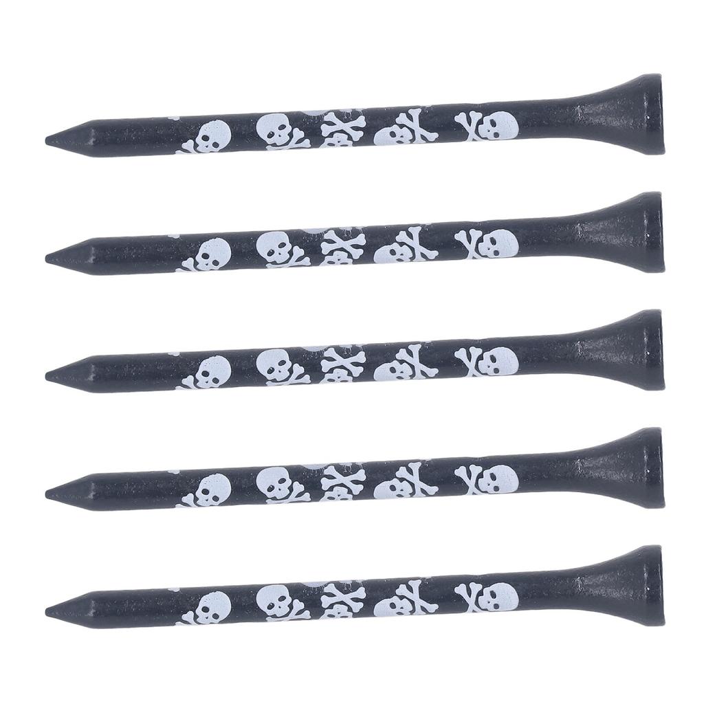 30 шт. Бамбуковые деревянные гольф-ти 8 см с принтом черепа, деревянные гольф-ти, аксессуары для гольфа, черные