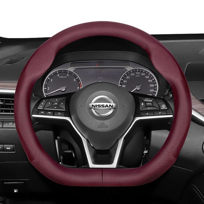BGU1 For Nissan D-Shaped Steering Wheel Cover Ultra-Thin Micro Fiber Leather Sylphy Sentra Altima Teana Qashqai Xtrail Kicks Rogue