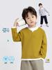Boys' Trendy V-Neck Patchwork Two-Piece Look Long Sleeve T-Shirt (2025 Autumn, Korean Style)