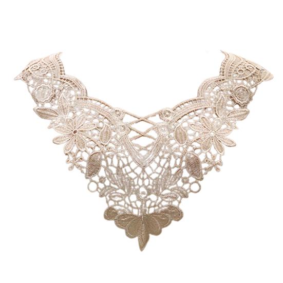 Yousheng Embroidered Lace Collar Hollow Out Lace Fabric Trim Applique Neckline Women Lace Collar Applique for DIY Sewing Supplies Wedding Dress