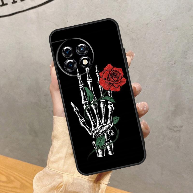 Чехол Skeleton Hand Rose Gothic для OnePlus 8 9 10 Pro 15 15R 13 R 12 11 13T 10T 8T Nord CE 5 2 3 4 Lite N20 N30