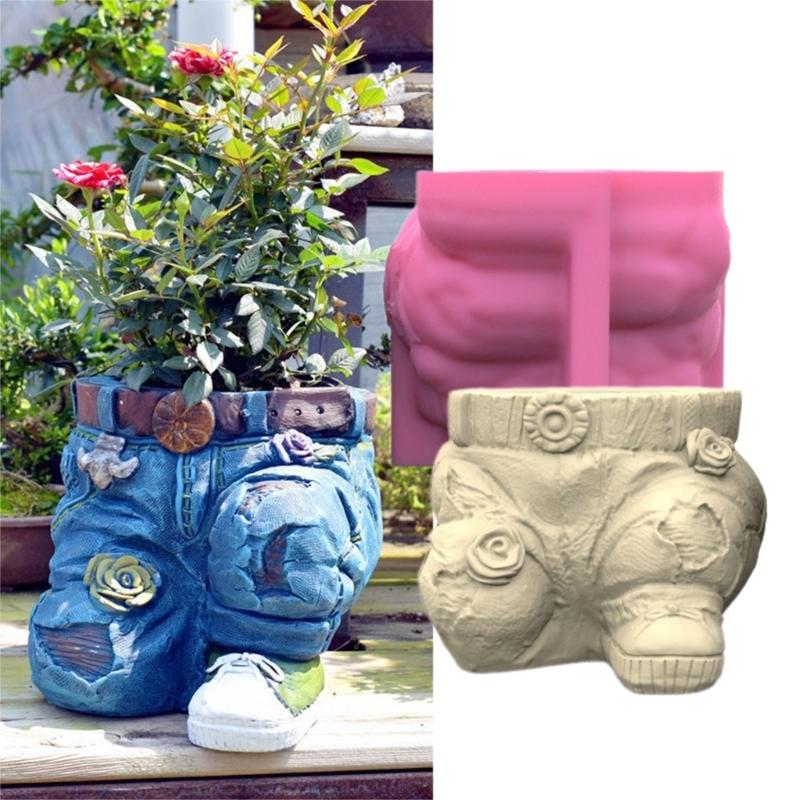 Поза на коленях, форма для цветочных горшков, формы для эпоксидной смолы, держатель для ручек, подсвечник, цементный горшок, силиконовая форма, украшения для дома