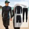 Couple's Fashion Sun Protection Swimsuit Quick Dry Bathing Suit Surfing Snorkeling Diving Suit Men's 3 Pieces Long Sleeves Top Long Pants Swimwear Set