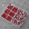 Nail Art Irregular Resin & Colored Rhinestones Set - Flatback, 12 Grids of Mixed Clear Diamonds