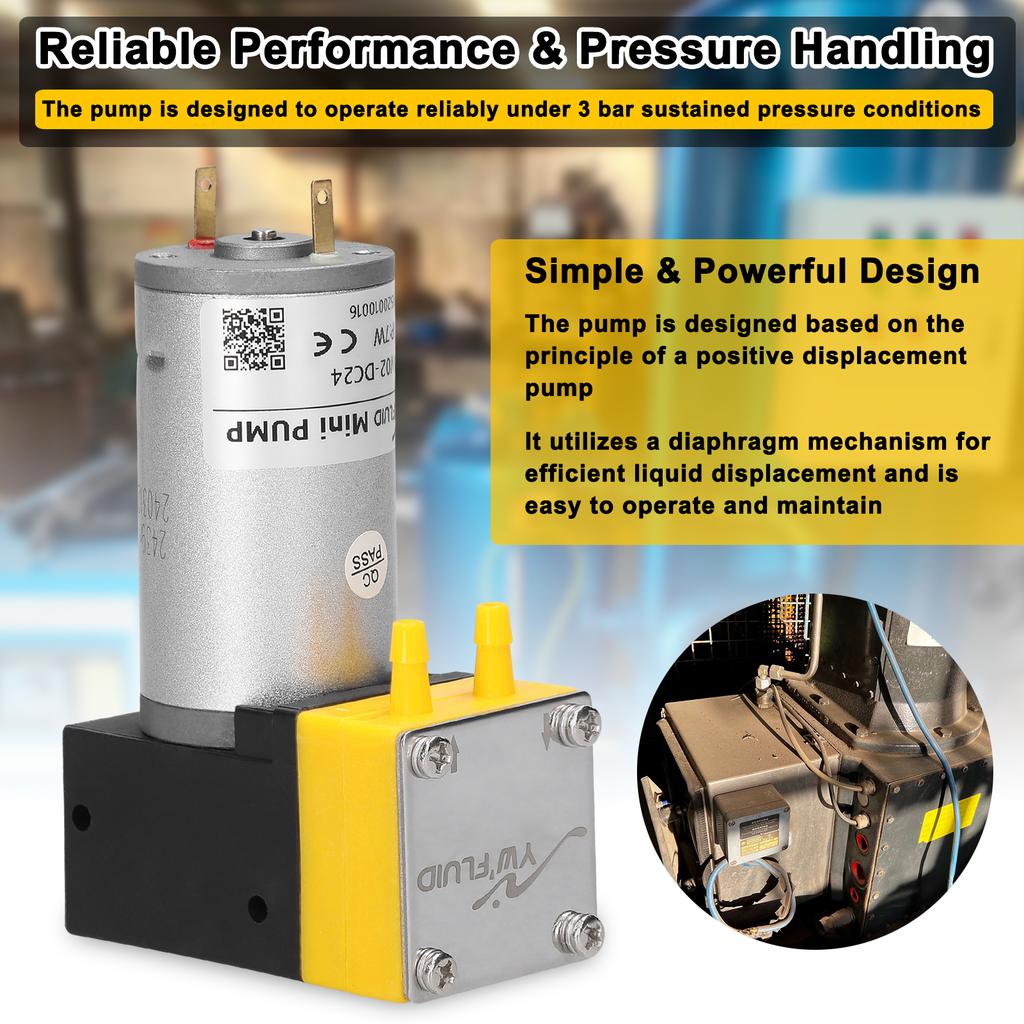 YW02 Miniature Diaphragm Pump Compact Vacuum Pump Powerful Pump with Adjustable Orientation and