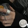 Korean S925 Silver-Plated Three-Layer Retro Hip-Hop Stacking Ring for Women