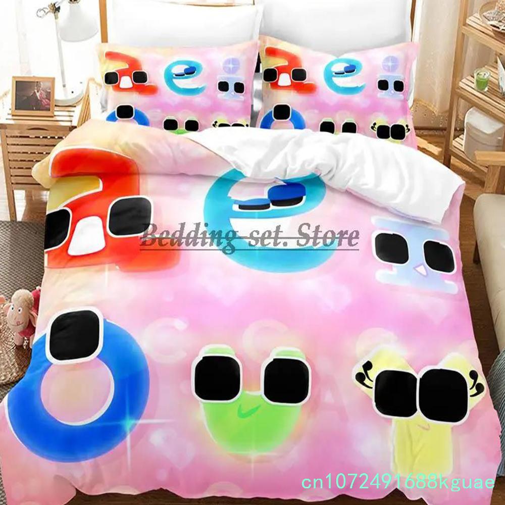 Комплект постельного белья Alphabet Lore Single Twin Full Queen King Size Комплект постельного белья Aldult Kid Bedroom Duvetcover Sets Anime Bed Sheet Set