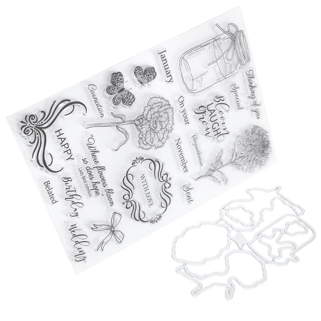  Clear Stamp Transparent Wishing Bottle Flower Pattern  HandMade Decoration