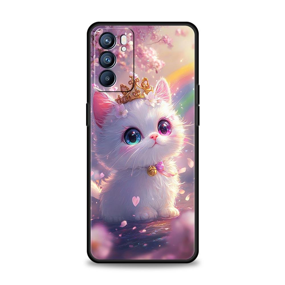 Чехол для телефона с ярким дизайном кошки для Oppo A17 A31 A54 A57 A78 A79 A98 Find X5 X6 Reno 6 7 8 10 11 12 13 F Pro 5G Мягкий ТПУ Чехол