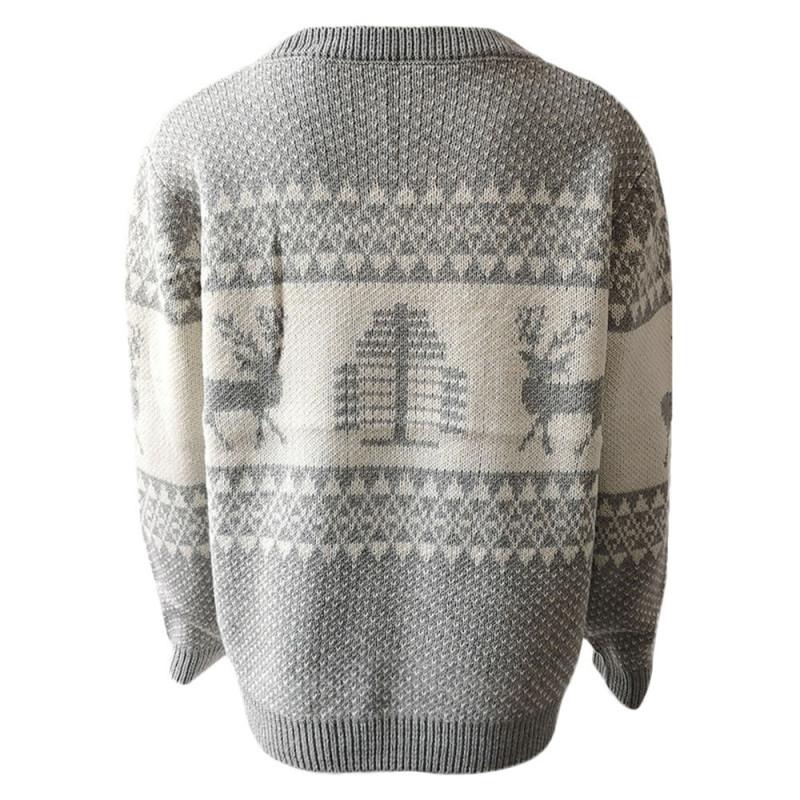 Рождественский свитер женский Рождественский олень теплый вязаный свитер с длинным рукавом джемпер топ зима осень пуловеры