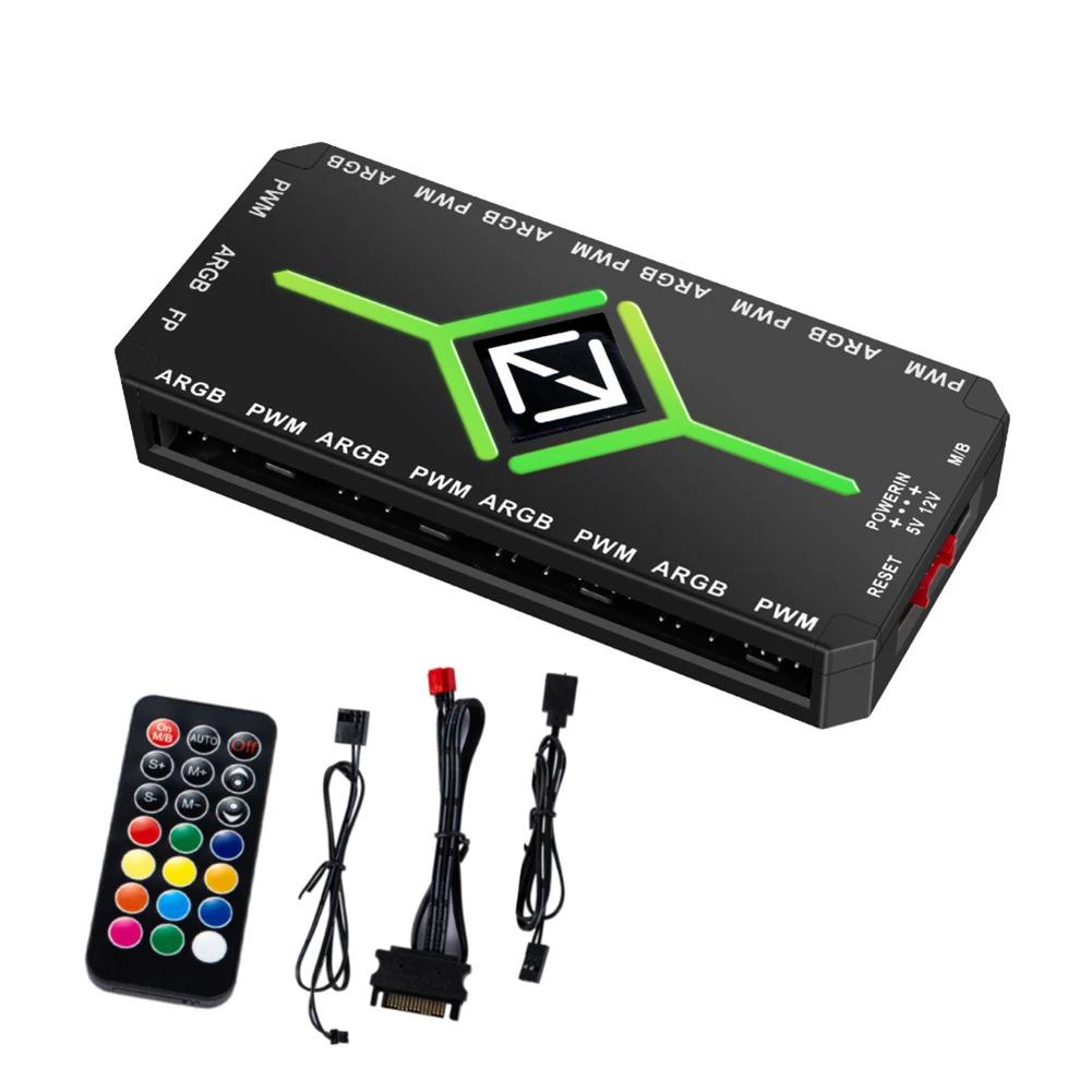 От 1 до 9 портов 3 в 1 PWM хаб для вентиляторов Питание SATA PWM Магнитный хаб-разветвитель для вентиляторов PWM и ARGB Разветвитель для вентиляторов корпуса ПК компьютера