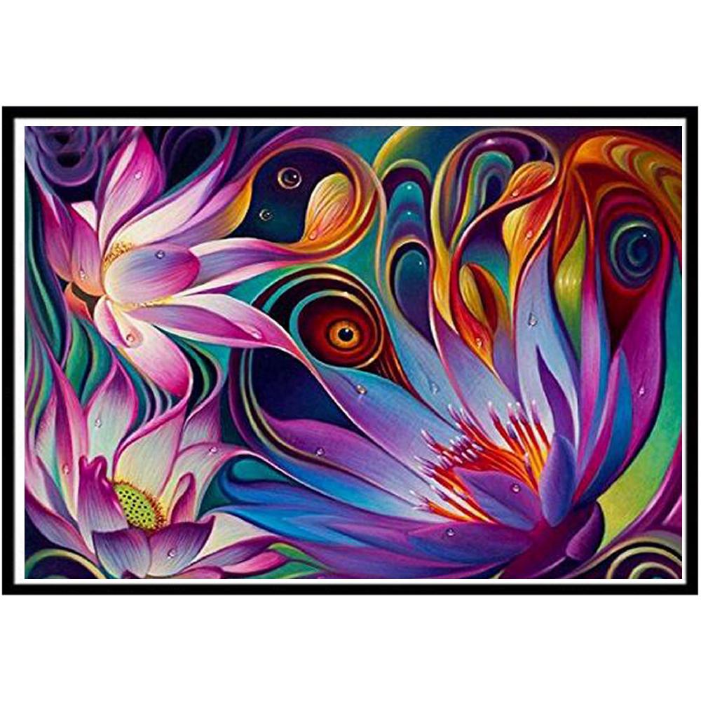 5D Diamond Red Color Flower Full Circle Diamond Painting Cross Stitch Pattern Rhinestone Picture Diamond Mosaic