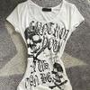 Girls Y2K T-shirts Retro Printed Tees For Women Sexy T-shirts Street Wear Casual Tops