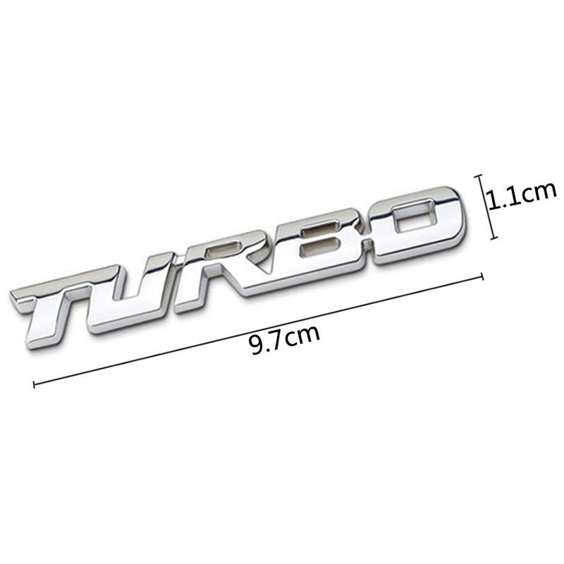 3D Turbocharged Car Sticker Turbo Metal Alloy Badge Rear Side Marking Decorative Modification Accessory for Vehicle