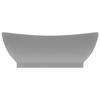 VidaXL Oval Washbasin with Overflow Countertop Sink Toilet Hand Basin Bathroom Cosmetic Room Interior Grey 146938