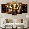5Pcs Hindu Ganesha Elephant God Modern Decor Canvas Wall Art HD Print Home Decor 5 Panel Room Decor Abstract Pictures Poster
