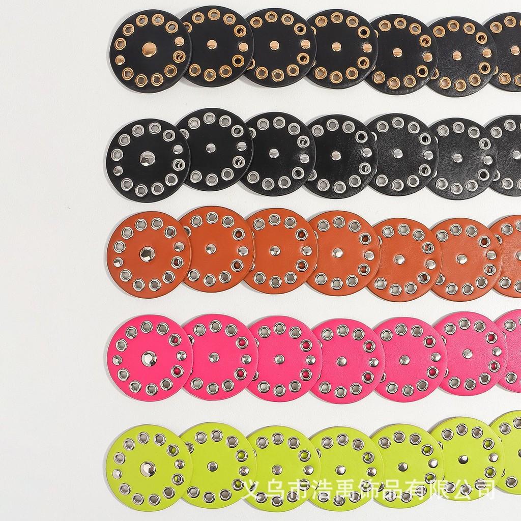 [Gorgeousxx] Retro Creative Disc Leather Belt for Women Simplicity Punk Waist Seal Wearing Accessories