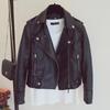 2024 Women's PU Leather Motorcycle Jacket - Korean Style Lapel, Short Spring & Autumn Coat