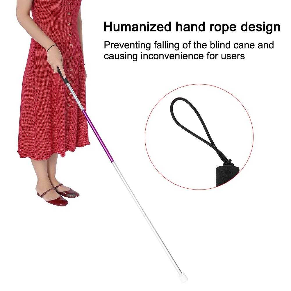 Folding Foldable Reflective Cane Crutch Portable Anti Shock Walking Stick Blind People