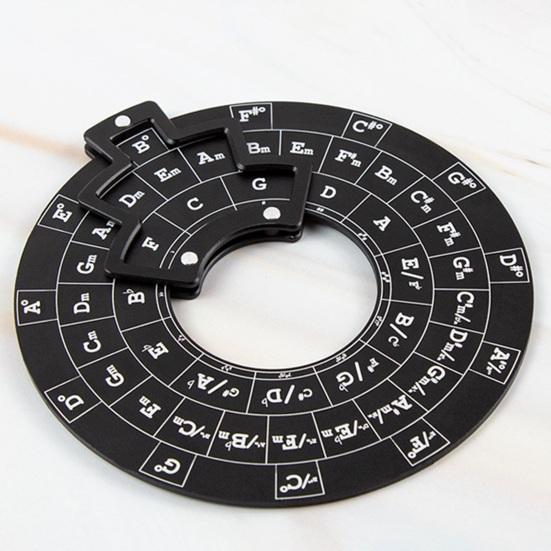 Круглый металлический инструмент для аккордов Circle of Fifths Wheel с деревянной подставкой для музыкальных инструментов