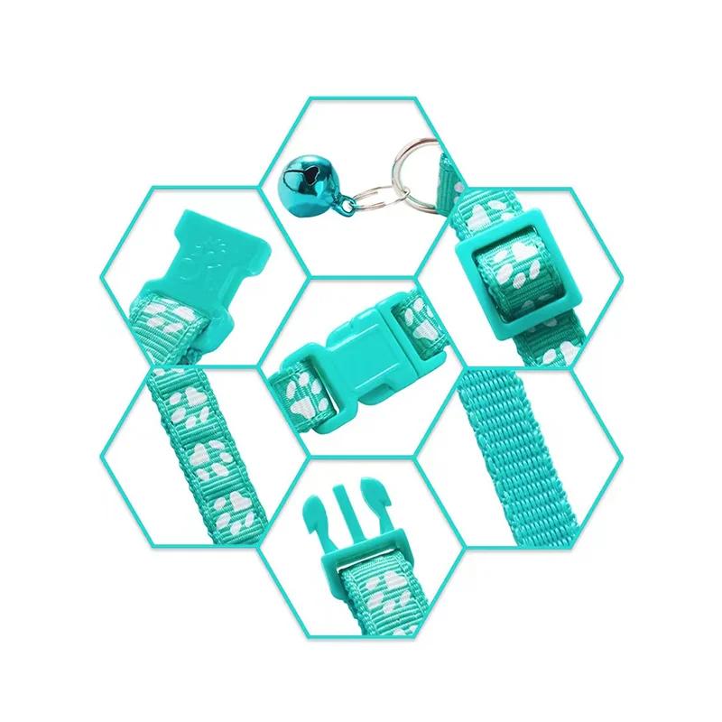 Ошейник для домашних животных с колокольчиком, мультяшный след, красочные аксессуары для собак, щенков, кошек, ошейник для котенка, регулируемый защитный колокольчик, ожерелье, ожерелье для домашних животных