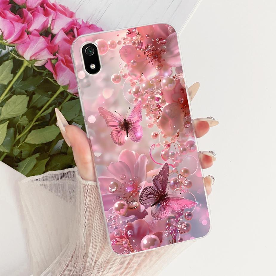 Чехол для Xiaomi Redmi 7A Роскошный Цветок Бабочка Расписной Чехол Мягкий Силиконовый Чехол Для Xiaomi Redmi 7 7A Redmi7 A Redmi7A Чехлы