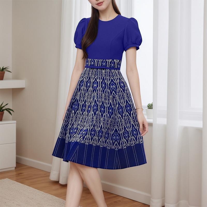 ZANZEA Женское повседневное летнее платье с круглым вырезом и коротким рукавом с принтом