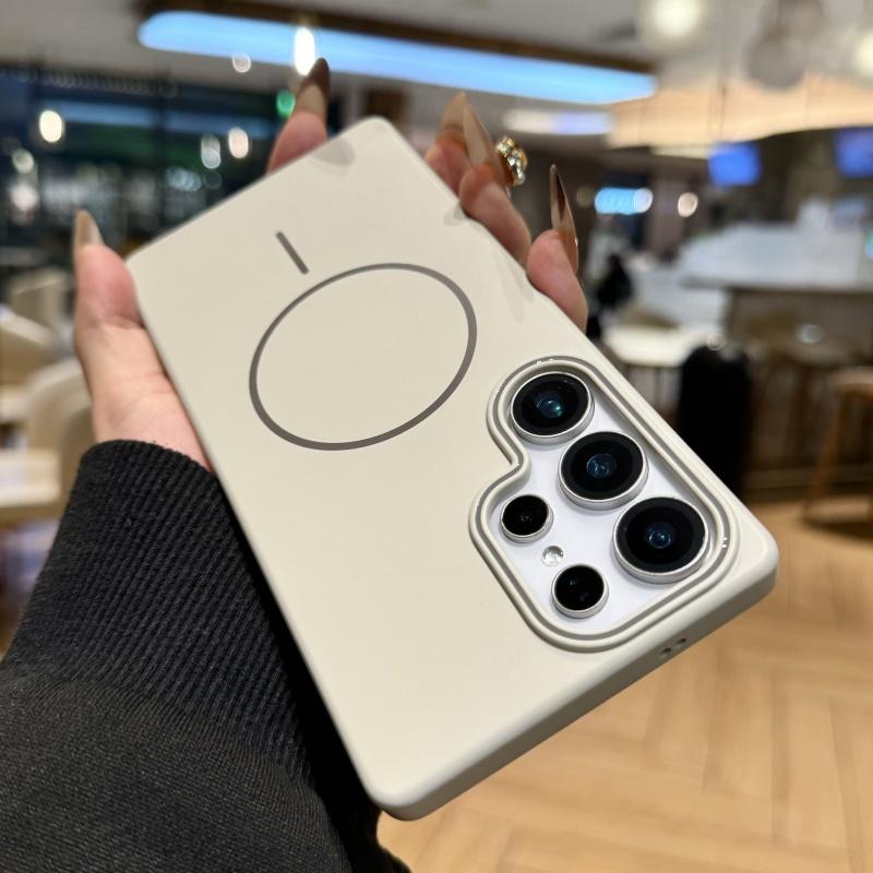 Ультратонкий Матовый Чехол Magsafe Для Samsung Galaxy S25 S24 S23 S22 FE Ultra Однотонный Защита Рамки Камеры Жесткий ПК Чехол