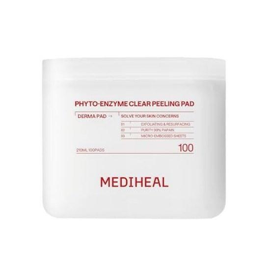 MEDIHEAL Квадратные тонизирующие диски для лица 100 шт. Протирка пятен Уход за кожей Точечный набор Корейская косметика (Фито-энзим)