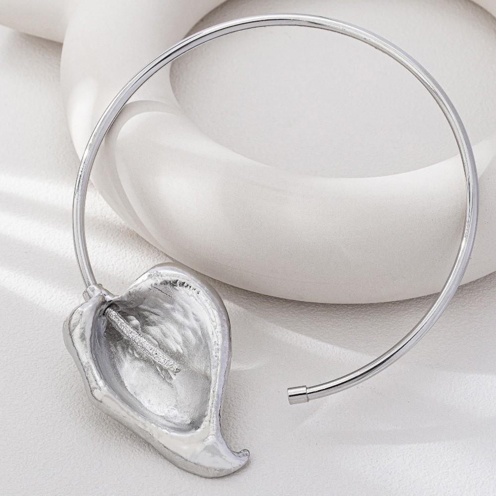 Exaggerated Calla Lily Choker Gold Color Clavicle Chain Fashion Open Choker Necklace Gifts