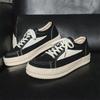 Men's Retro Canvas Platform Sneakers - Breathable, Height-Boosting, Trendy Korean Casual Trainers for Couples.