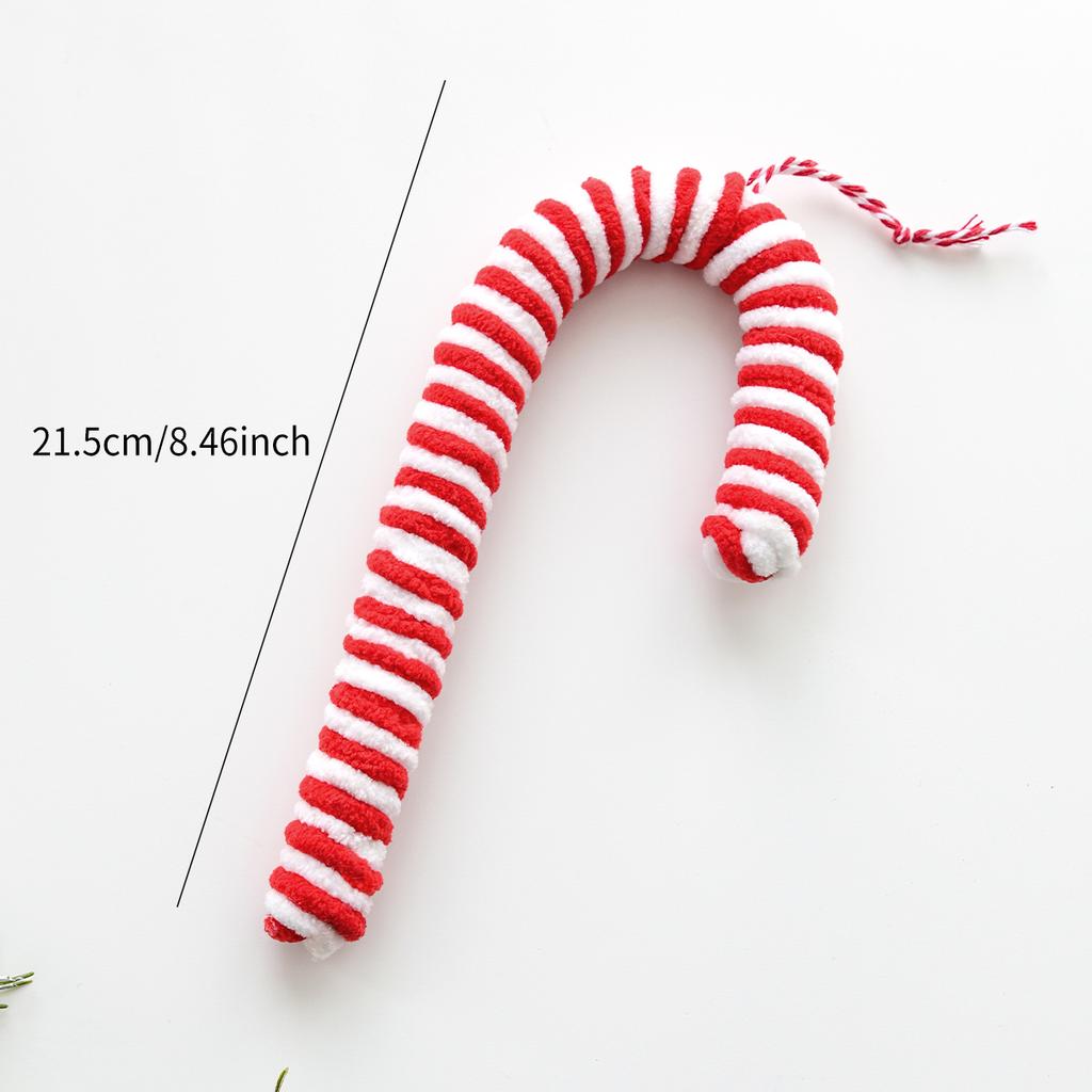 Christmas Red and White Plush Decorations Christmas Balls Walking Sticks Candy Christmas Tree Hangings Christmas INS Ornaments