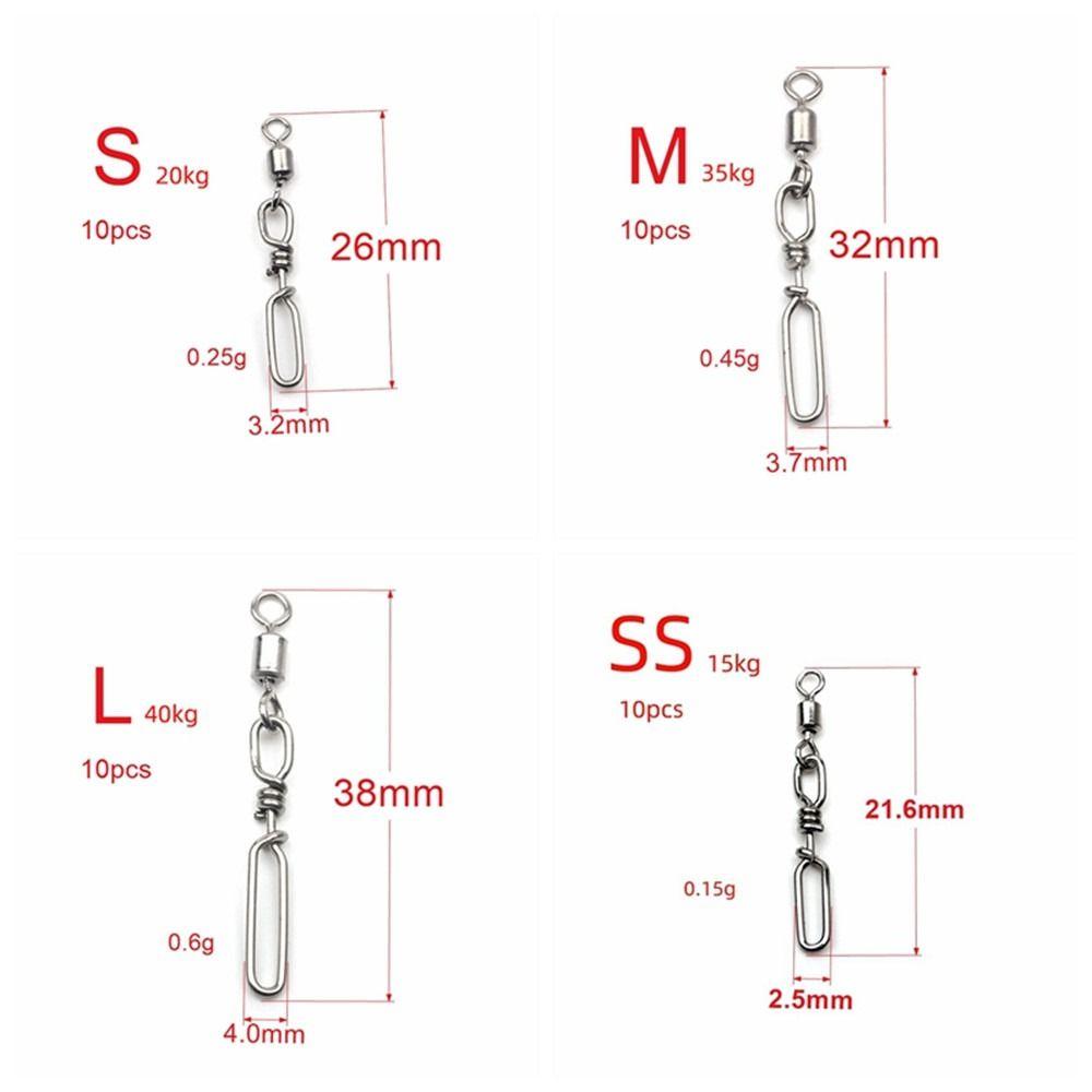 10 шт. рыболовные вертлюги из нержавеющей стали шарикоподшипник рыболовный соединитель штифт рыболовные снасти соленая вода