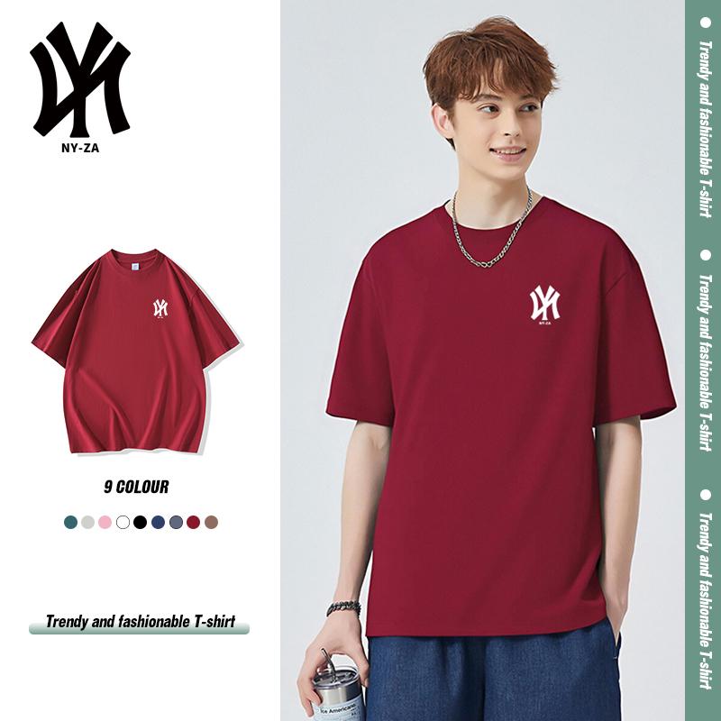 Summer casual 210g pure cotton versatile short sleeved T-shirt